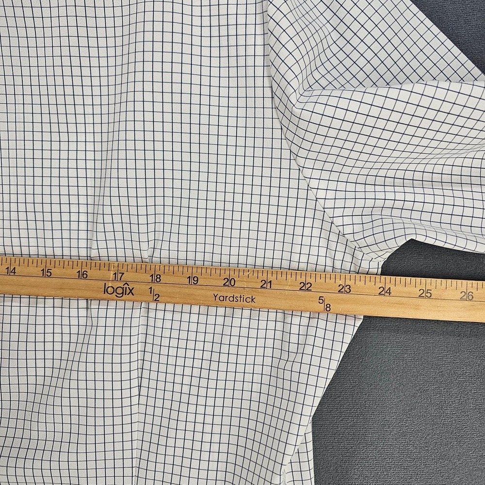 Mizzen+Main Leeward Shirt Mens XL White Check Trim Fit Non Iron Stretch - Picture 7 of 9